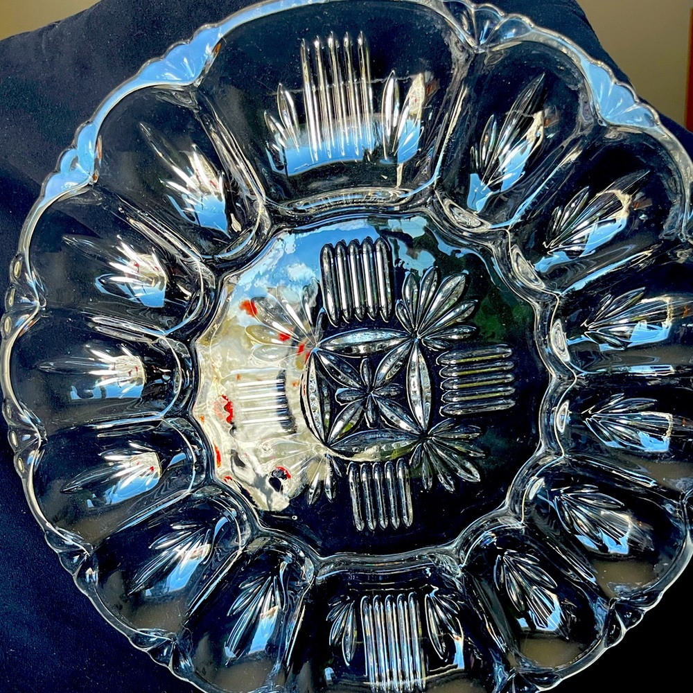 Federal Glass egg platter,Easter, vintage, dinnerware holidays